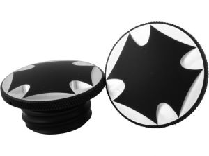 MALTESE CROSS FUEL CAP SET BLACK ANONIZED